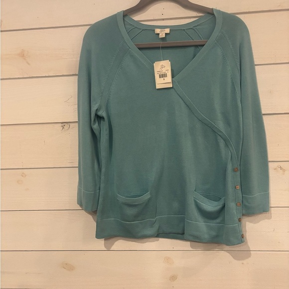 J. Jill NWT Enamel Blue top with Button Details in size small 100% cotton - Picture 6 of 15